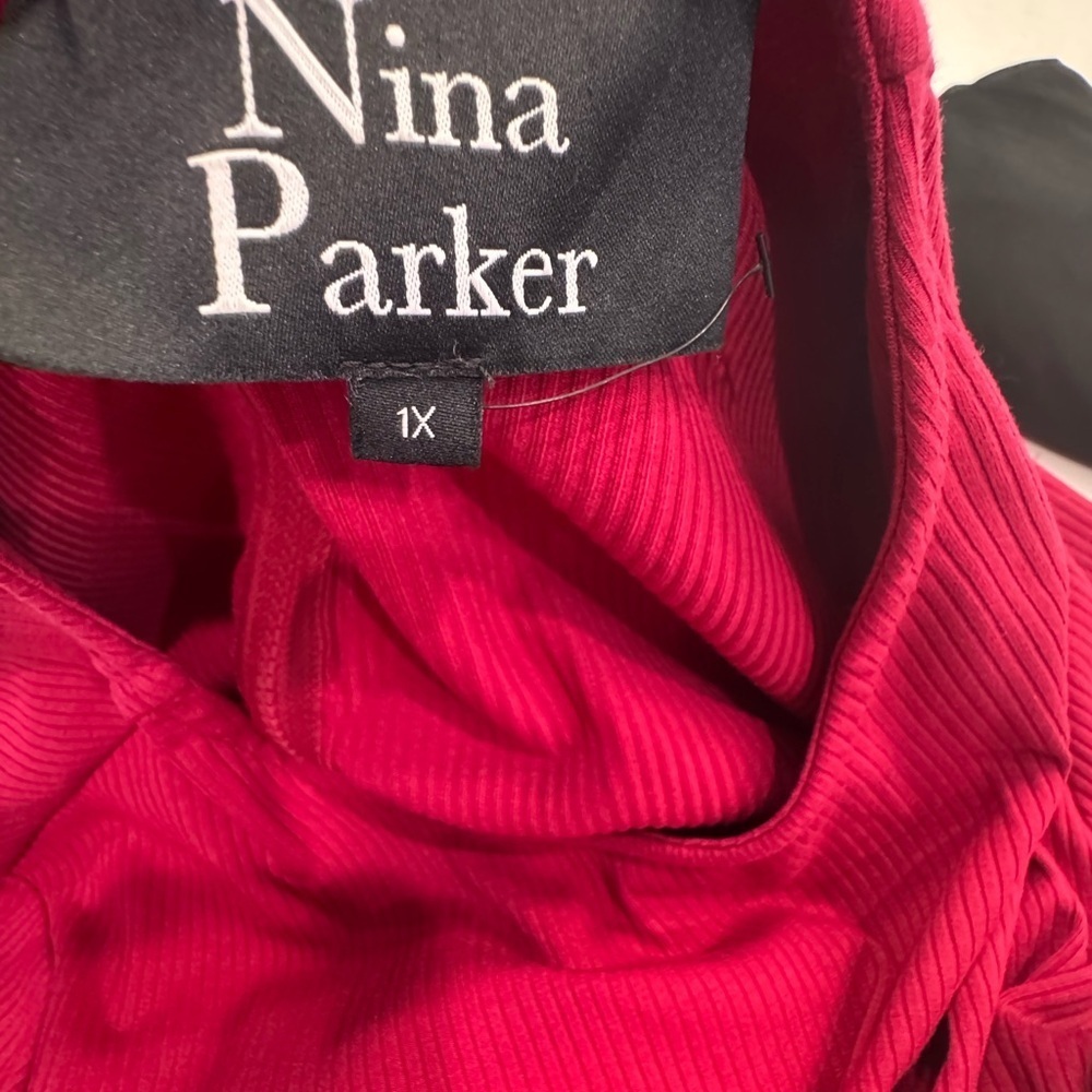NINA PARKER Hot Pink Sexy Valentine's Day Ribbed Knit Bodycon Dress Size 1X NWT - Picture 5 of 8